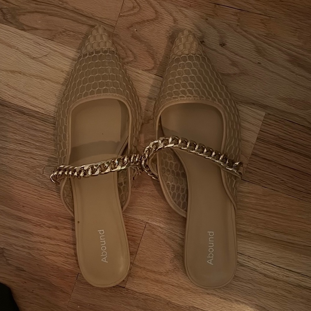 Abound Tan Mules with Chain Detail